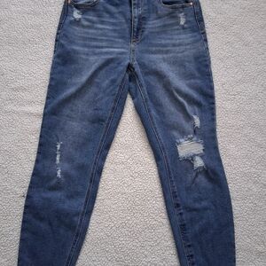 Celebrity Pink Dark Blue Distressed Skinny Jeans